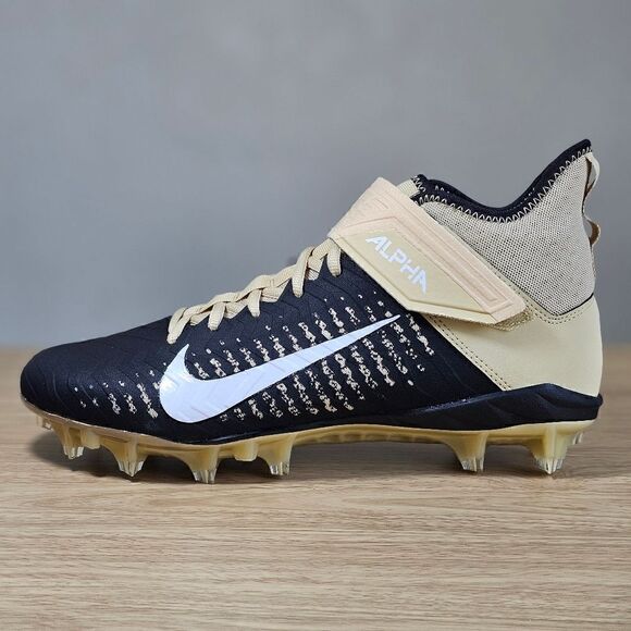 Nike Alpha Menace Pro 2 Mid Football Cleats Black Gold White Men\'s 11 BV3946-700 main image 14